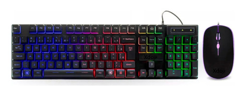 Kit Mouse Teclado Gamer Semi Mecanico Rgb Iluminado Led 