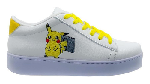Tenis Mod. Bordados Pokémon Pikachu Para Niño Niña Juvenil
