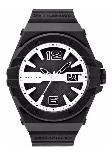 Reloj Cat Spirit Caterpillar Sumergible Color De La Malla Negro Color Del Bisel Negro Color Del Fondo Negro Con Blanco