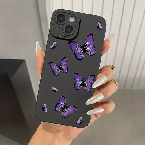 Funda De Teléfono De Silicona Suave Con Estampado De Maripos