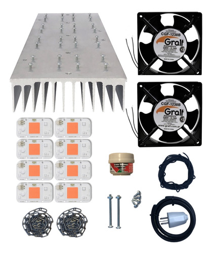 Combo Kit Led 400w Cultivo Indoor, Completo Perforado Cables
