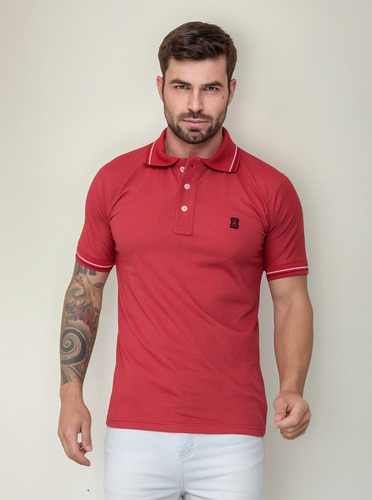 Camisa Camiseta Gola Polo Masculina Básica 100% Algodão
