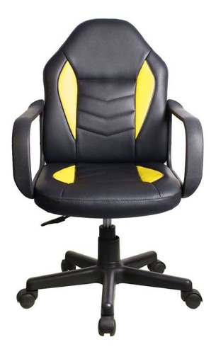 Cadeira Gamer Infantil Pelegrin Pel-9354 Preto Com Amarelo