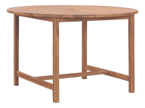 Vidaxl Mesa De Comedor Redonda Para Patio En Madera De Teca.