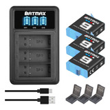 Kit 3x Ahdbt-901 1101 + Charge P/ Gopro Hero Black 9 10 11 V