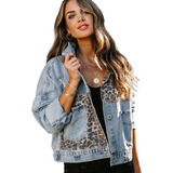 Chaqueta Vaquera Con Estampado De Leopardo Para Mujer Jean J