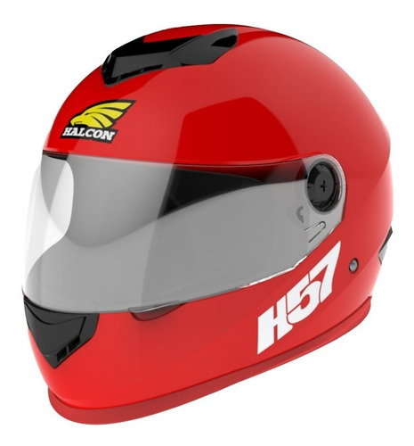 Casco Para Moto Integral Halcon H57  Rojo Talle S 