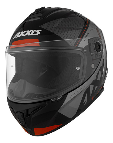 Casco Moto Axxis Draken Gear A2 Gris Brillo Integral