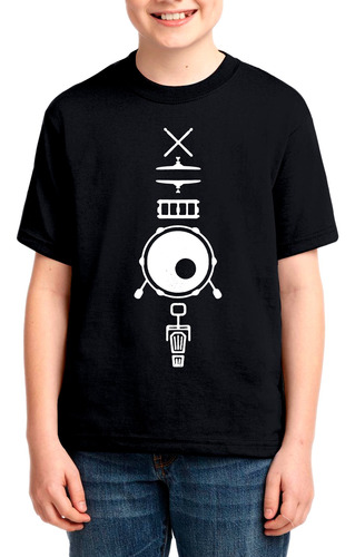 Playera Infantil Baterista Drummer Musico Bateria Drum 