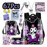 Mochila My Melody Girl Sanrio Kuromi, Set De 67 Unidades, Or