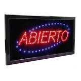 Cartel Led Abierto Luminoso 48x25 Cm Colgar- Amurar 220v