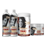 Kit Shampoo+ Cond+ Creme+ Máscara Coco E Cacau Soul Power