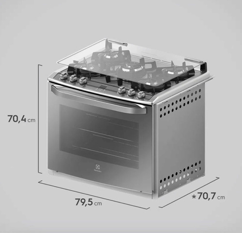 Fogão 5 Bocas De Embutir Electrolux Prata Grill 76exv Usado