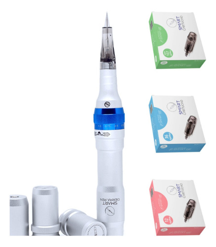 Kit Derma Pen Caneta Microagulhamento Smart Gr + Cartuchos