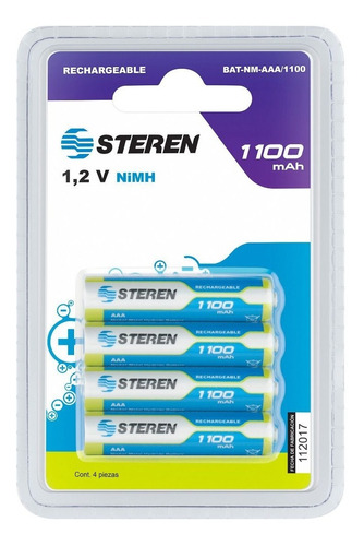 Paquete De 4 Pilas Recargables Alta Capacidad Aaa 1100 Mah