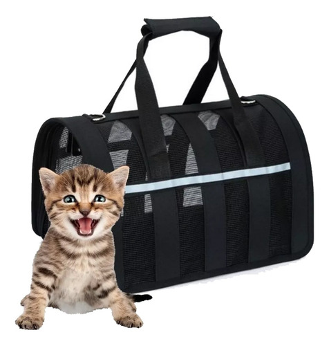 Bolso Transportadora Perros Gatos Semi Rigida 34 X 20 X 23cm