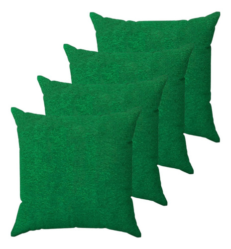 Kit 4 Capas De Almofada 45x45 Com Zíper - Linho Verde