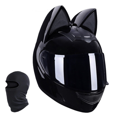 T Casco De Motocicleta Con Orejas De Gato For Mujer, Cara