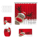 4pcs Juego De Baño De Navidad Multitud De Motivos