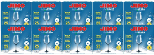 Kit 10 Jimo Lava Louça 25 Pastilhas Detergente Concentrado