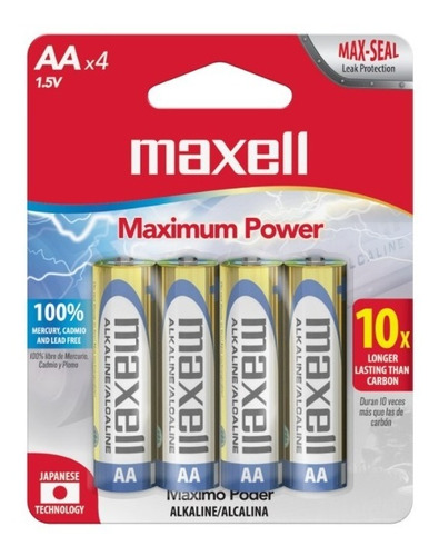 Pack 4 Pilas Alcalinas Aa Maxell / Tecnofactory