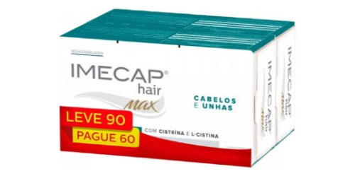 Kit Imecap Hair  Max Cabelos E Unhas Lv90 Pg60