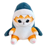 Peluche Gato Tiburón Kawaii  22 Cm De Altura