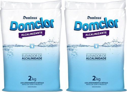 2 Alcalinizante Elevador Alcalinidade Piscina Domclor 2kg