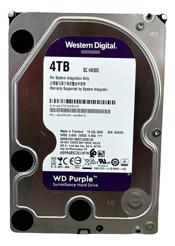 Disco Duro Interno Western Digital Wd Purple Wd40purx 4tb