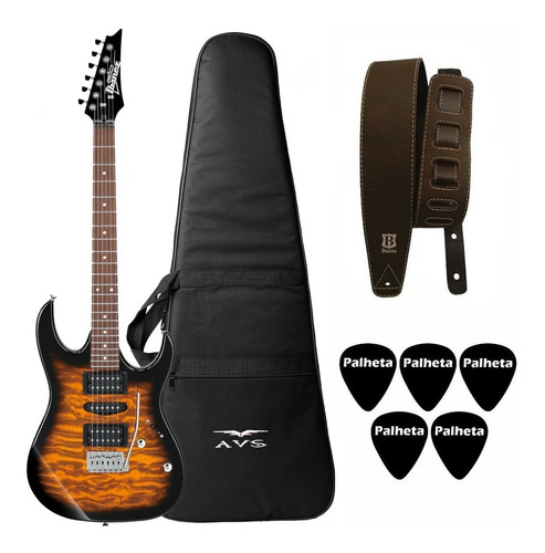 Guitarra Ibanez Grx70qa Sb Sunburst + Kit