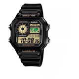Reloj Casio Ae-1200 Sumergible Wr100 Digital Hora Mundial