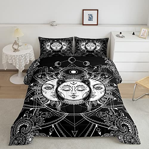 Juego De Ropa De Cama Sol Y Luna Queen - Set De Confort...