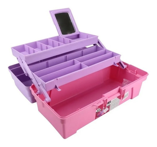 Caja De Herramientas Santul Plástica 14 2 Bandejas Vanity Color Rosa