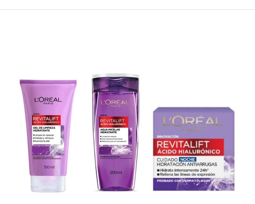 Revitalift Crema De Noche + Gel De Limpieza + Agua Micelar