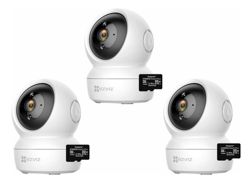 Kit 3 Camara Seguridad Ip Ezviz C6n Wifi 1080p +memoria 32gb