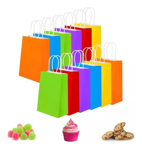 24 Bolsa Regalo Papel Mesas De Dulces Bolsas Ecologicas