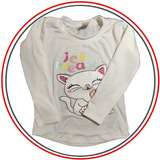 Remeras Gatito Manga Larga Nenas Modal Importado