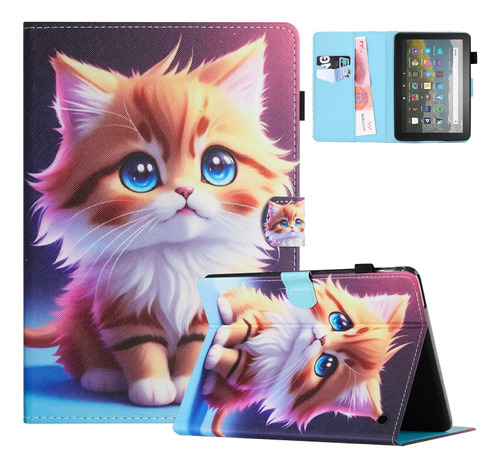 Funda De Tableta Inteligente Yellow Cat Para Amazon Kindle F