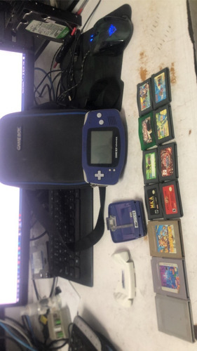 Gameboy Advance C/ Bolsa E Acessórios + 11 Jogos