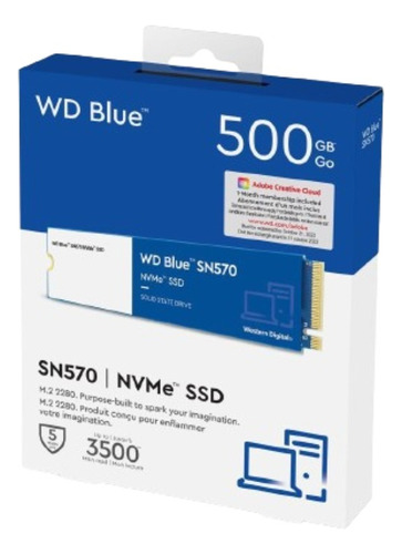 Western Digital 500gb Wd Blue Sn570 Nvme Ssd Gen3x4 M.2 2280
