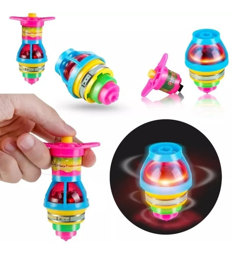 12 Pzs Trompos Luz Led  Juguete Fiesta Piñata Cumple Negocio