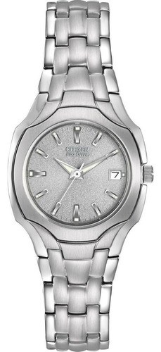 Citizen Silhouette Ladies Stainless Ew1250-54a Color De La Correa Plata Color Del Bisel Plata Color Del Fondo Plata