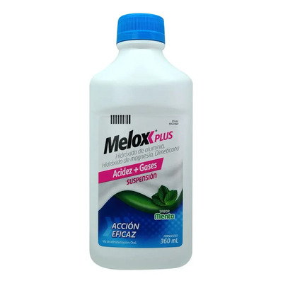 Melox Plus Suspensión Menta 3.7 G\u002F0.5 G\u002F4 G\u002F100 Ml, 1 Frasco 360 Ml | Envío gratis