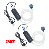 2pcs Acuario Usb Bomba De Aire Portátil Silenciosa Bomba De