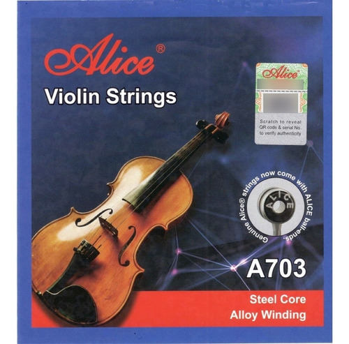Juego De Cuerdas Para Violín 4/4 Alice A703