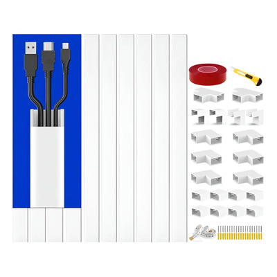 Shzhdikun 10pzs 10x20mm X 50cm Canaleta Pvc Para Cable Con 20 Codos | MercadoLibre