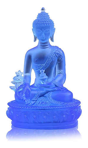 Estátua Do Buda Da Medicina Tibetana, Resina Translúcida Bud