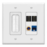 Placa De Pared Topgreener Rj45/coaxial/hdmi -blanco