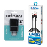 Carregador Para Motorola Moto G6 Play Cabo Usb V8 E Fonte