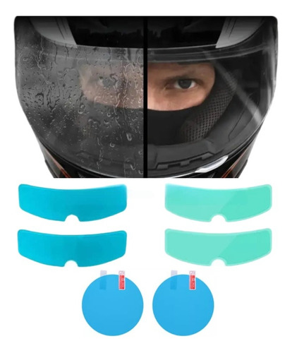 6 Pinlock Mica Antiempañante Niebla Lluvia Moto Visor Casco 